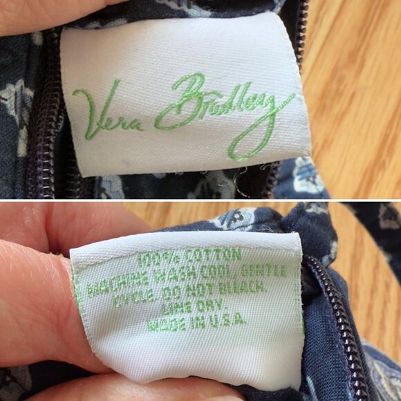 Vera Bradley Shoulder Bag 9x7in Retired Spring 2005 Nantucket Navy Pattern Blue - Picture 5 of 15